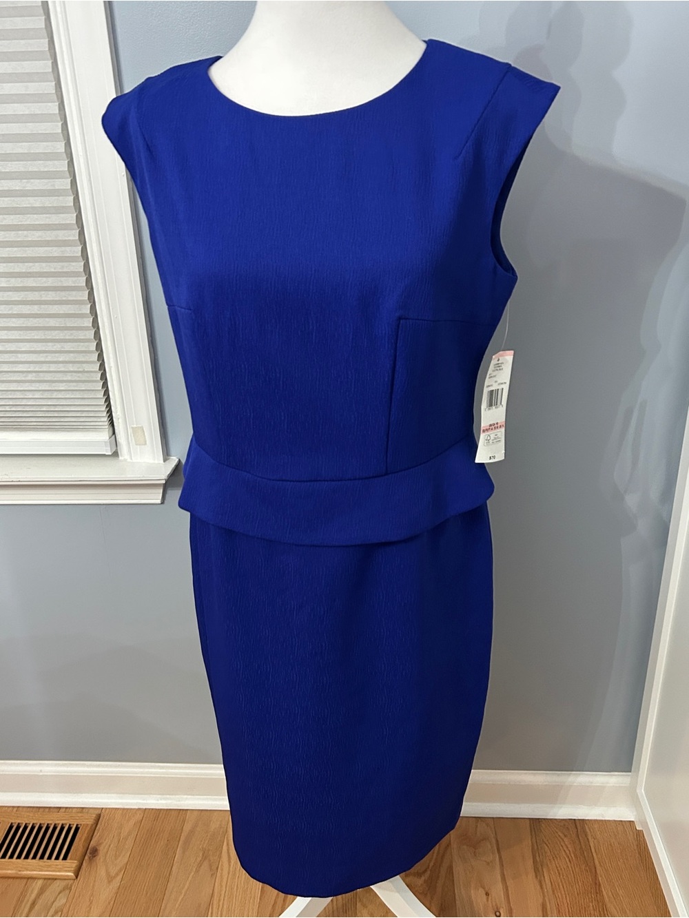 Black Label Evan Picone NWT Career Dress 10 Cobalt Blue Sheath Work Wedding Date